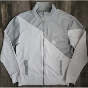 Rock & Republic Track Jacket Men's Large Full Zip Active Wear Casual White Gray